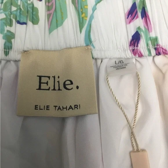 Elie Tahari White and Purple Floral Skirt - Picture 12 of 16